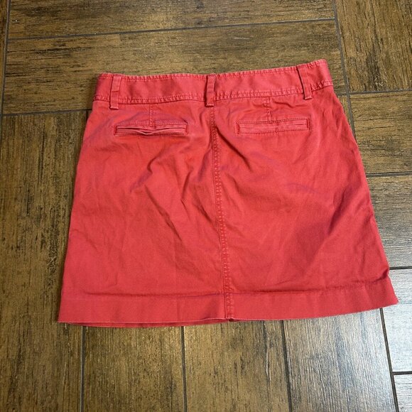 J. Crew Red Stretch Cotton Straight Jean Style Mini Skirt Size 8 - Picture 6 of 7